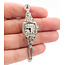 Watch Bulova Art Deco Milgrain Filigree 28x14mm 14kt Case, Stainless Bracelet 6.5" Watch Only 126046018