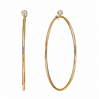Earnings Tiffany & Co. Elsa Peretti Hoops .10ctw Round 1.2mm 1.6" 126050038