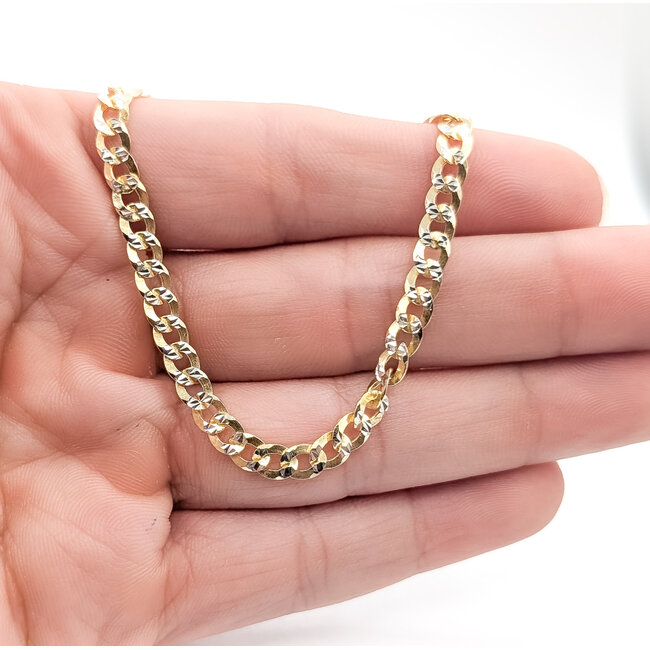 Necklace Pave Cuban Chain Gold Plated 925 4.2mm 20" 126052014