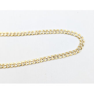 Necklace Pave Cuban Chain Gold Plated 925 4.2mm 20" 126052014