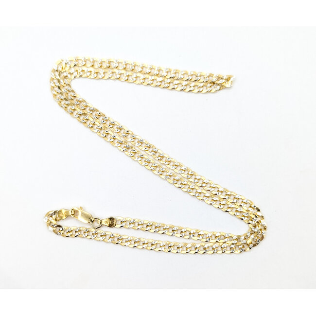 Necklace Pave Cuban Chain Gold Plated 925 4.2mm 20" 126052014