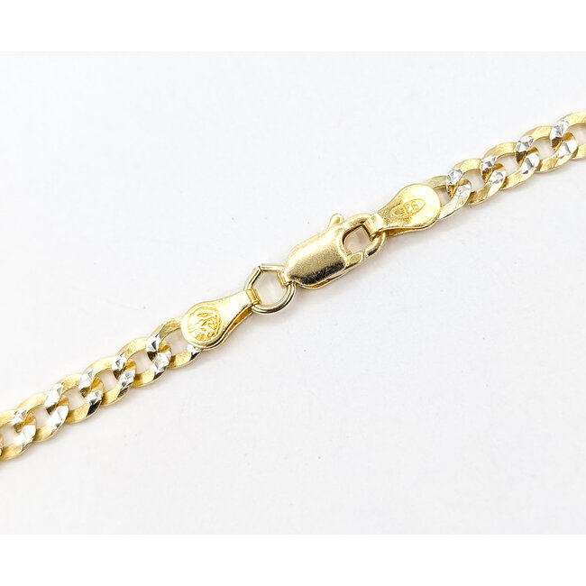 Necklace Pave Cuban Chain Gold Plated 925 4.2mm 20" 126052014