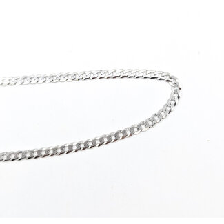 Necklace Cuban Chain Rhodium Plated 925 4.4mm 20" 126052008