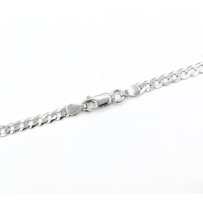 Necklace Cuban Chain Rhodium Plated 925 4.4mm 20" 126052008