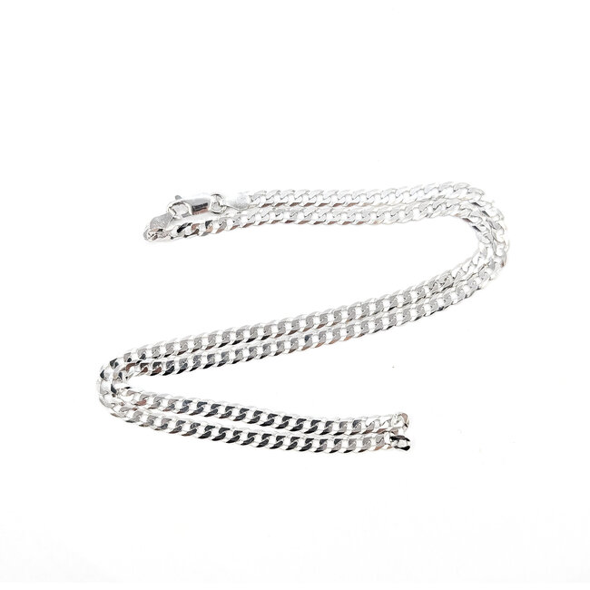Necklace Cuban Chain Rhodium Plated 925 4.4mm 20" 126052008