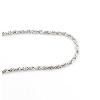 Necklace Diamond-Cut Rope Chain Rhodium Plated 925 3mm 20" 126052013