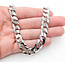Necklace Cuban Chain Rhodium Plated 925 9.2mm 22" 126052011