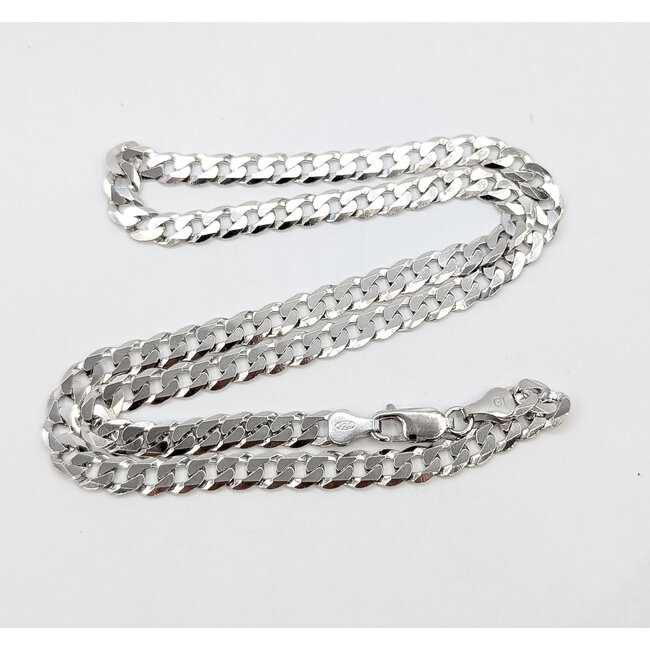 Necklace Cuban Chain Rhodium Plated 925 6.25mm 20" 126052010