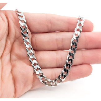 Necklace Cuban Chain Rhodium Plated 925 6.25mm 20" 126052010