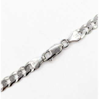 Necklace Cuban Chain Rhodium Plated 925 6.25mm 20" 126052009