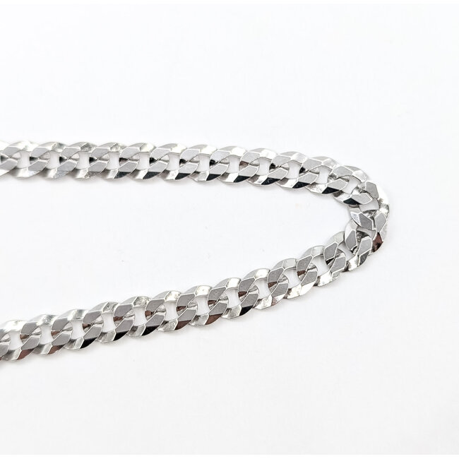 Necklace Cuban Chain Rhodium Plated 925 6.25mm 20" 126052009