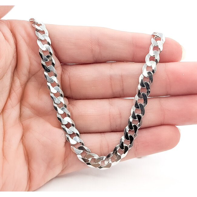Necklace Cuban Chain Rhodium Plated 925 6.25mm 20" 126052009