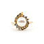 Ring Halo .20ctw Round Diamonds 7mm Pearl 14ky 14mm Sz6.5 3.59g 126040113