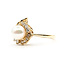 Ring Halo .20ctw Round Diamonds 7mm Pearl 14ky 14mm Sz6.5 3.59g 126040113