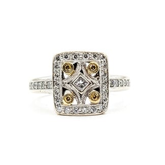 Ring Milgrain .50ctw Round Diamonds 14kw 12mm Sz6 5.75g 126040120