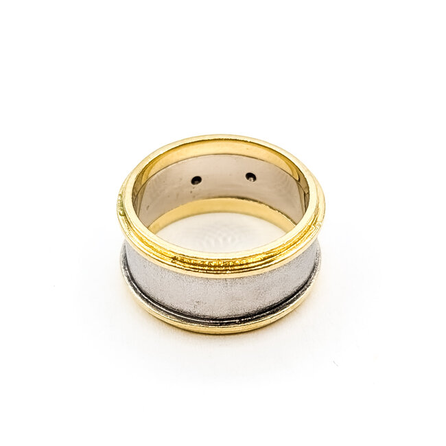 Ring Moon, Sun, Star .03ctw Round Diamonds 18ktt 10mm Sz5.75 8.78g 126040110