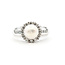 Ring Halo .40ctw Round & Baguette Diamonds 7mm Pearl 14kw 5mm Sz6 5.11g 126040124
