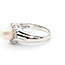 Ring Halo .40ctw Round & Baguette Diamonds 7mm Pearl 14kw 5mm Sz6 5.11g 126040124