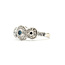 Ring 3-Station Halo .40ctw Round Diamonds 14kw 8.5mm Sz6.5 4.12g 126040109