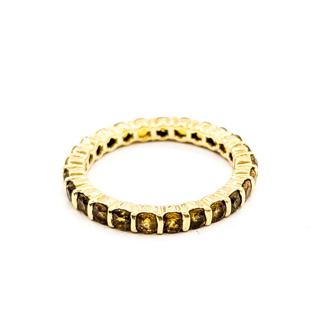 Ring Eternity 1.50ctw Yellow Citrine 18ky 2.5mm Sz6 2.7g 126050036