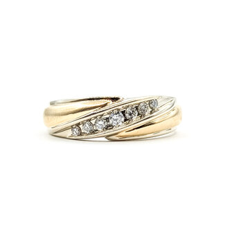 Ring Bypass .33ctw Round Diamonds 14ktt 7.3mm Sz10 7.9g 126040114