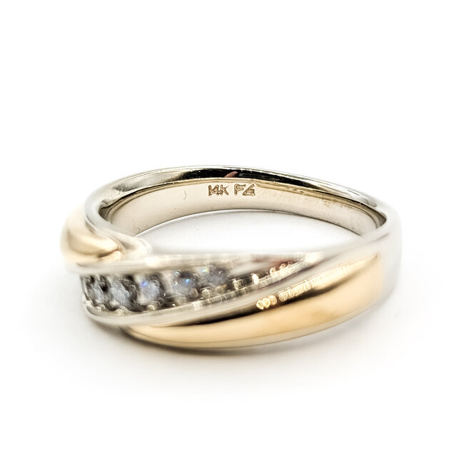 Ring Bypass .33ctw Round Diamonds 14ktt 7.3mm Sz10 7.9g 126040114