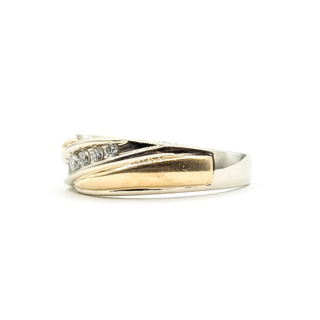 Ring Bypass .33ctw Round Diamonds 14ktt 7.3mm Sz10 7.9g 126040114