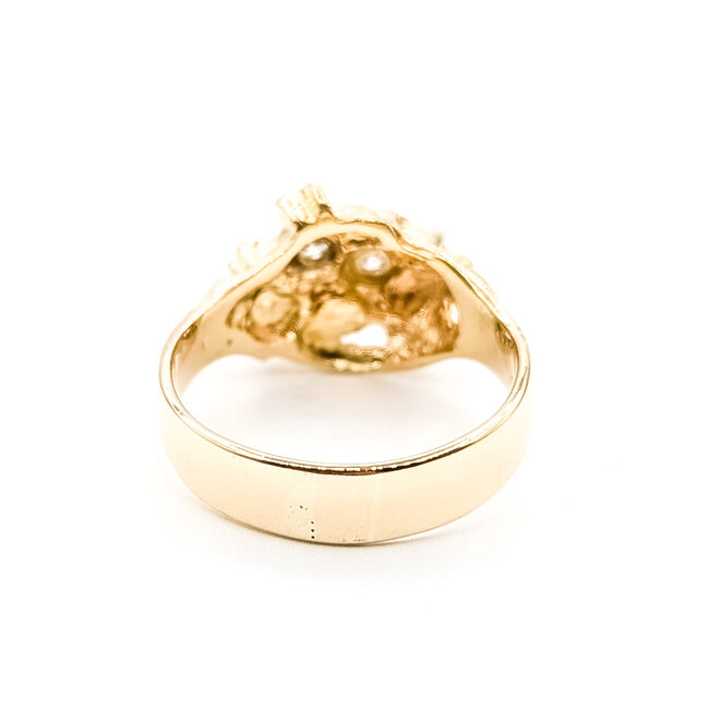 Ring Nugget .25ctw Round Diamonds 14ky 11mm Sz6 4.27g 126040111