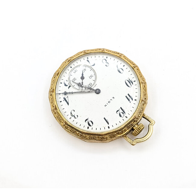 Pocket Watch Elgin National Watch Company 17 jewels Yr. 1928 "1931 Engraving" 42mm Gold Plate Watch Only 126046024