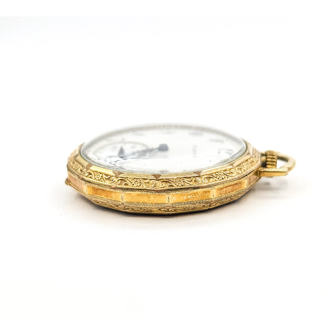 Pocket Watch Elgin National Watch Company 17 jewels Yr. 1928 "1931 Engraving" 42mm Gold Plate Watch Only 126046024