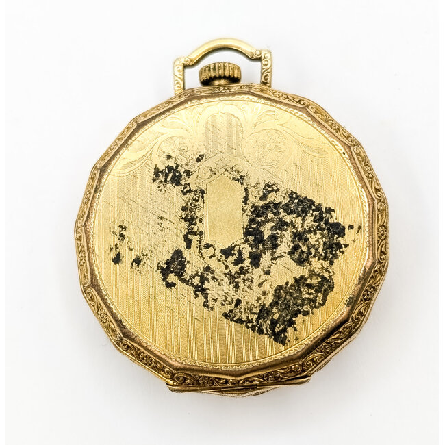 Pocket Watch Elgin National Watch Company 17 jewels Yr. 1928 "1931 Engraving" 42mm Gold Plate Watch Only 126046024