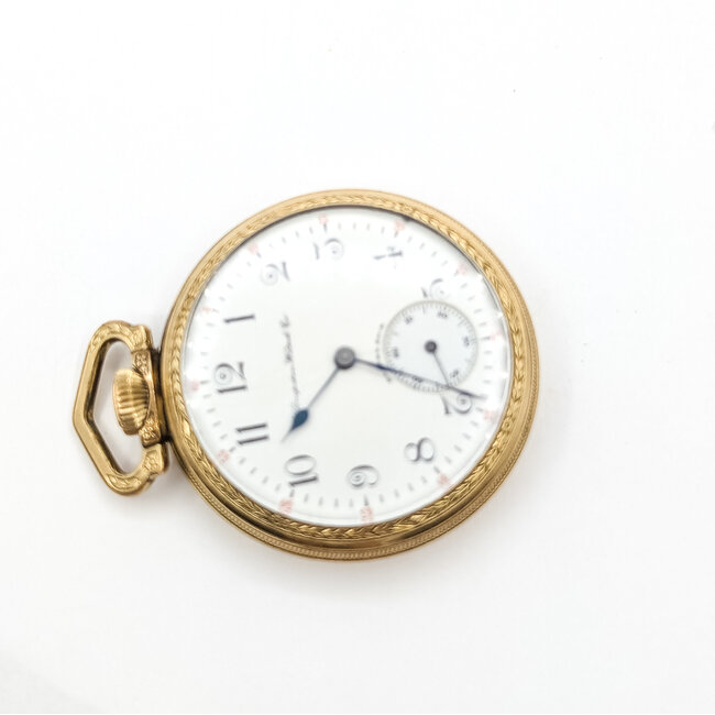 Pocket Watch Hampton Watch Company "Saftey Pinion" No. 340 48mm Gold Plate Watch Only 126046023