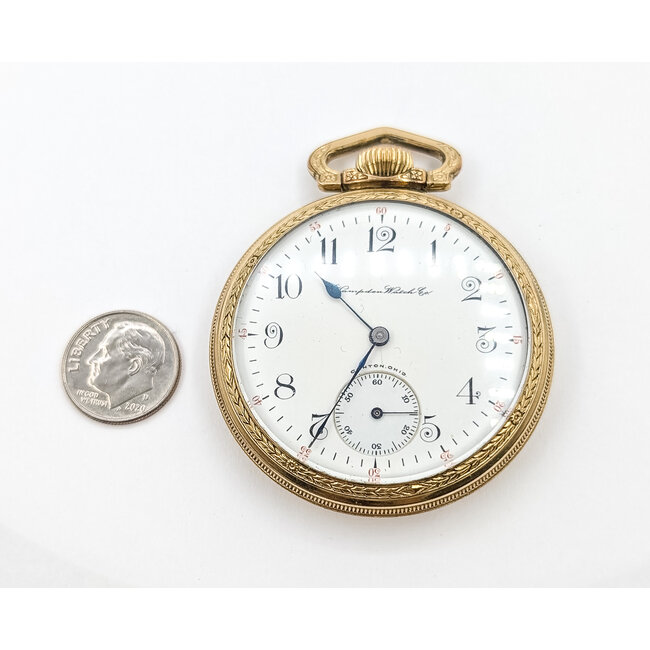 Pocket Watch Hampton Watch Company "Saftey Pinion" No. 340 48mm Gold Plate Watch Only 126046023