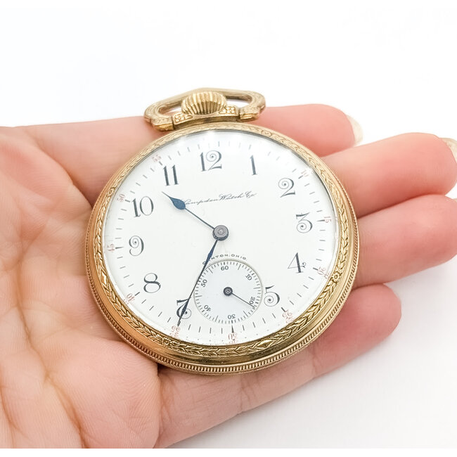 Pocket Watch Hampton Watch Company "Saftey Pinion" No. 340 48mm Gold Plate Watch Only 126046023