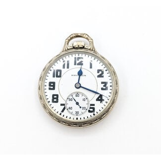 Pocket Watch Hamilton 992 Yr. 1918 50mm White Gold Plate Watch Only 126046020