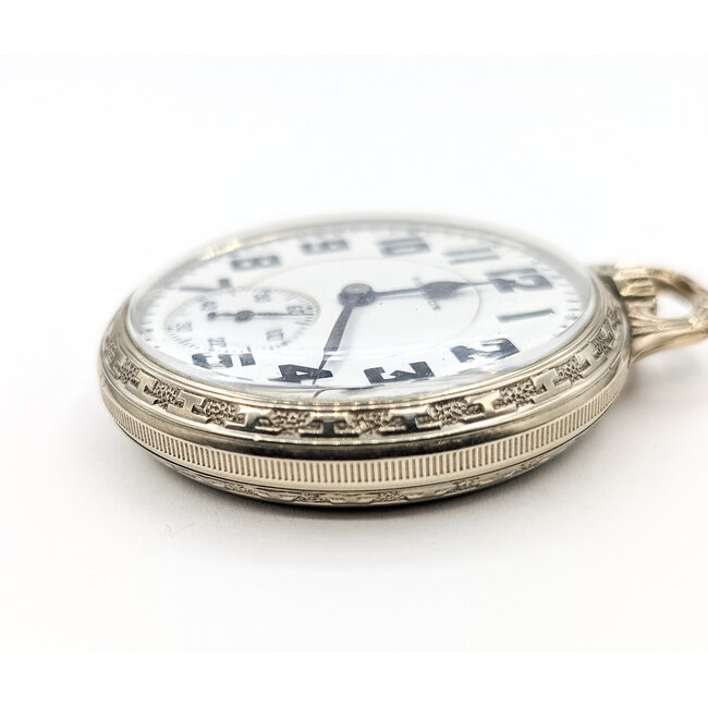 Pocket Watch Hamilton 992 Yr. 1918 50mm White Gold Plate Watch Only 126046020