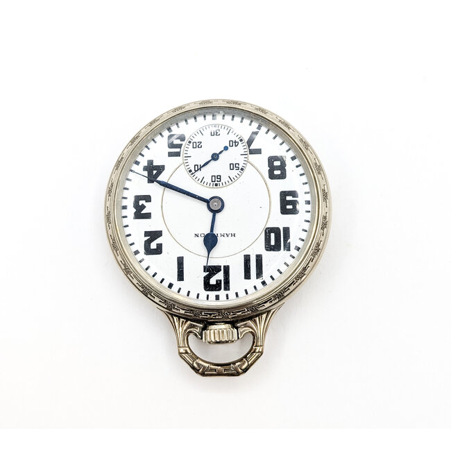 Pocket Watch Hamilton 992 Yr. 1918 50mm White Gold Plate Watch Only 126046020