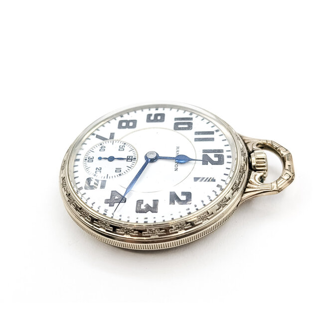 Pocket Watch Hamilton 992 Yr. 1918 50mm White Gold Plate Watch Only 126046020