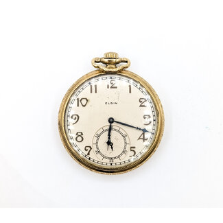 Pocket Watch Elgin National Watch Company 15 jewels Yr.1930 42.5mm Gold Plate Watch Only 126046022
