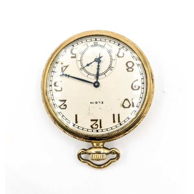 Pocket Watch Elgin National Watch Company 15 jewels Yr.1930 42.5mm Gold Plate Watch Only 126046022