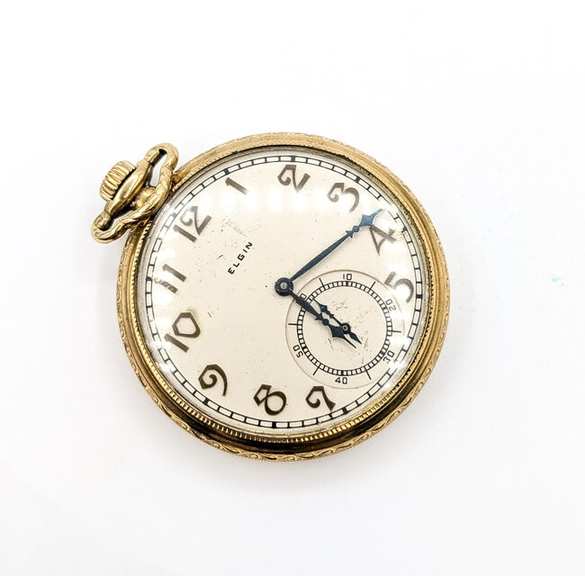 Pocket Watch Elgin National Watch Company 15 jewels Yr.1930 42.5mm Gold Plate Watch Only 126046022