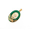 Pendant Swans 1.2x.9" Jade 14ky 1.5x.9" 3.26g 126050057