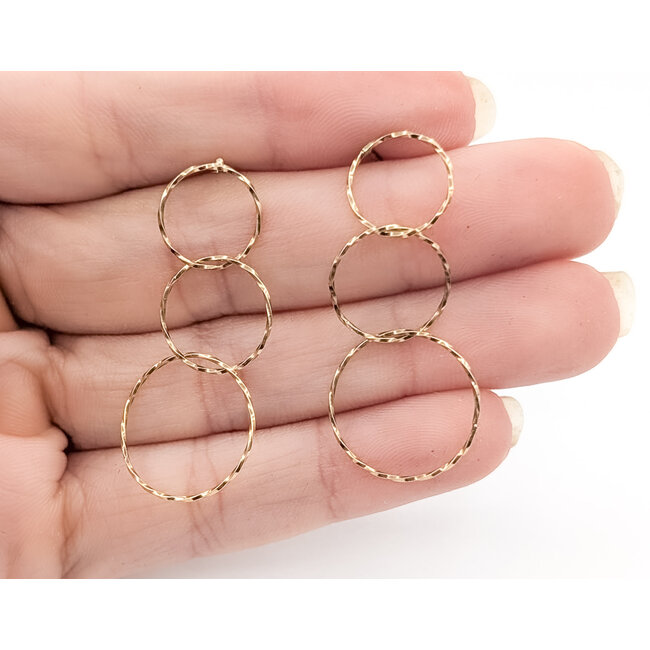 Earrings Circle Dangle 14ky 1.5x.6" 1.11g 126052026