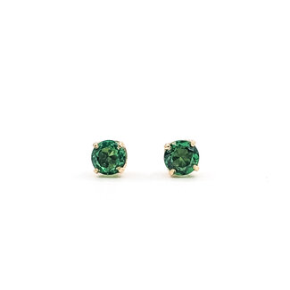 Earrings Stud Screwback .75ctw Green Tsavorite Garnet 14ky .2" 1.38g 126050053
