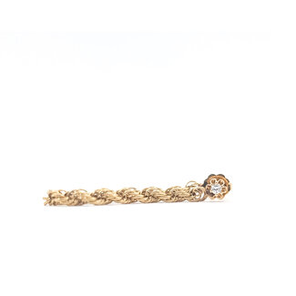 Earrings Rope Dangle Buttercup .05ctw Round Diamonds 14ky 1.4x.1" 3.35g 126050051