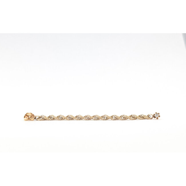 Earrings Rope Dangle Buttercup .05ctw Round Diamonds 14ky 1.4x.1" 3.35g 126050051