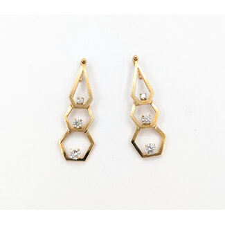 Earring Jackets Geometric .58ctw Round Diamonds 14ky 1.5x.5" 3.84g 126050046