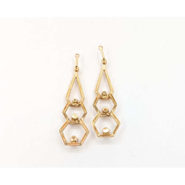 Earring Jackets Geometric .58ctw Round Diamonds 14ky 1.5x.5" 3.84g 126050046