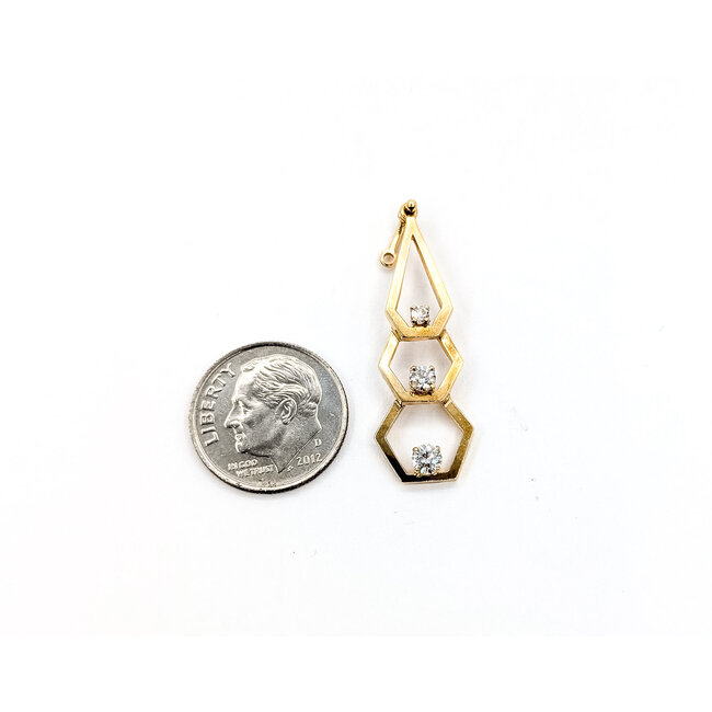 Earring Jackets Geometric .58ctw Round Diamonds 14ky 1.5x.5" 3.84g 126050046