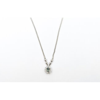 Necklace Halo .30ctw Round Diamonds GIA Report: 2231584344 .53ct Green to Purple Color Changing Alexandrite 850pt 16.5" 6.78g 125060142